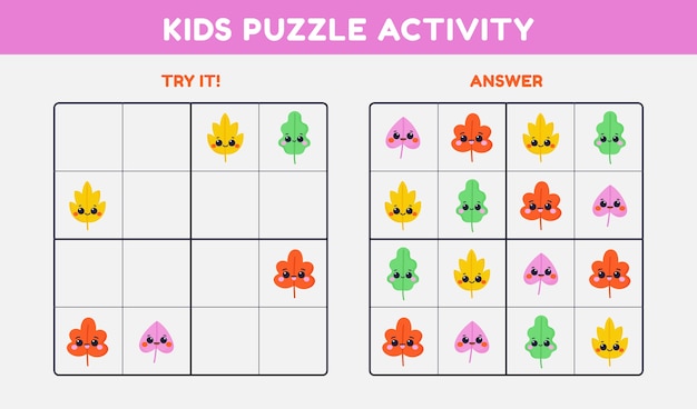 Sudoku dla dzieci do druku – rozwijające łamigłówki